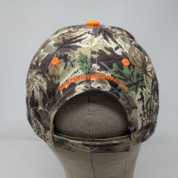 Otto Men's Strapback Hat Green Camo OSFM Panther Premium Embroidered Logo - Picture 7 of 12